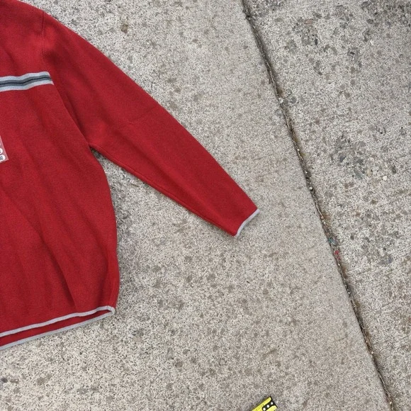 Geoffrey Beene Men Long Sleeve Pullover Sweater x2 Shirt Color Red Mulberry NWT - Picture 7 of 8